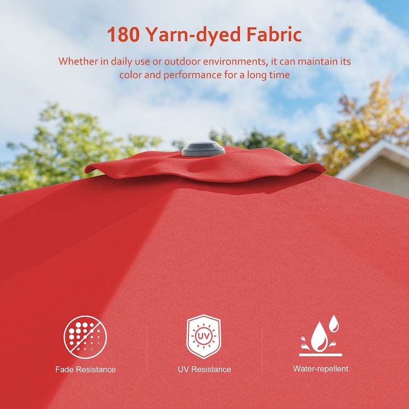 LIVOOSUN 10x8FT Rectangular Cantilever Patio Umbrella Aluminum Frame