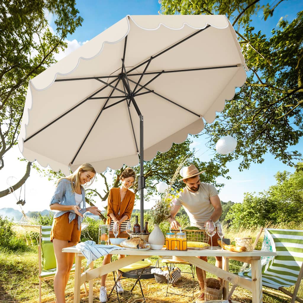10 FT Patio Umbrella Market Table Umbrella Outdoor Sun Shade w/Crank