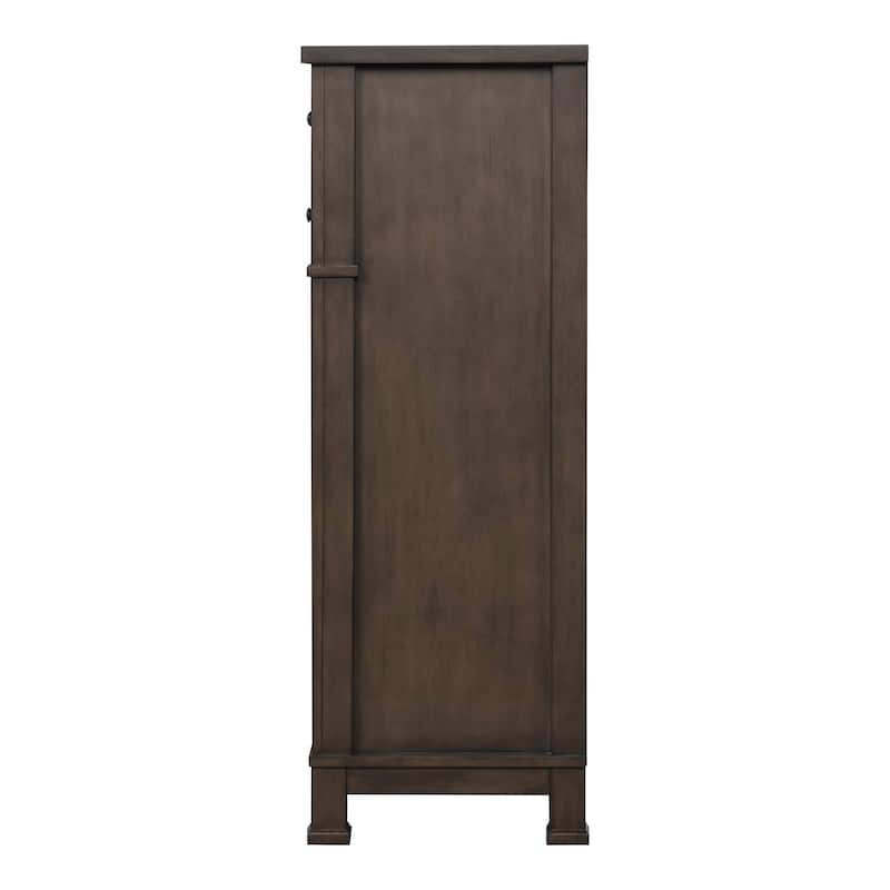 Furniture of America Quinlan Dark Walnut Wood 5-Drawer Chest