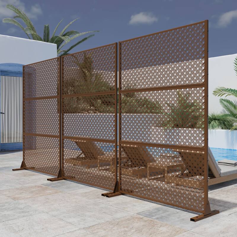 Outdoor Privacy Screen Metal Privacy Screen Panel Free Standing - 72*47