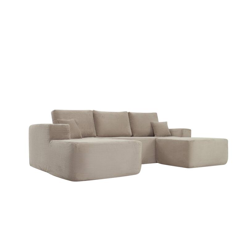 105.7"Cloud Sectional Couch with U-Shaped Chaise,Modern Modular Sofa with Deep Seat
