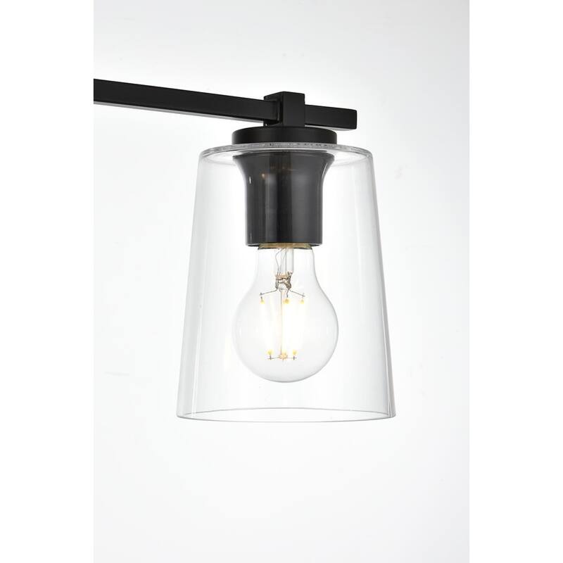 Kelly 1 Light Black and Clear Bath Sconce