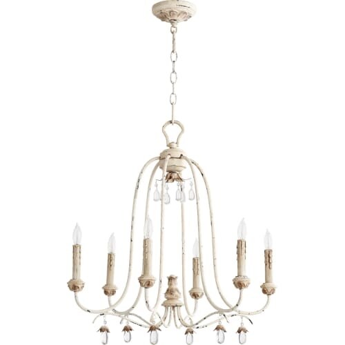 Quorum International 6144-6 Venice 6 Light 25" Wide Single Tier Chandelier with Crystal Accents