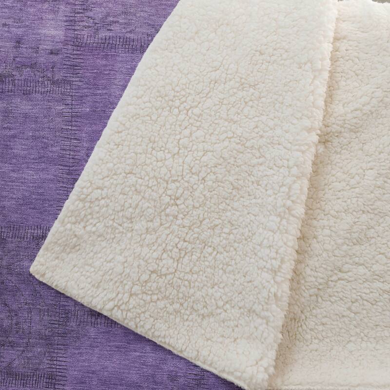 Premium Machine Washable Vintage Patchwork Sherpa Throw Blanket