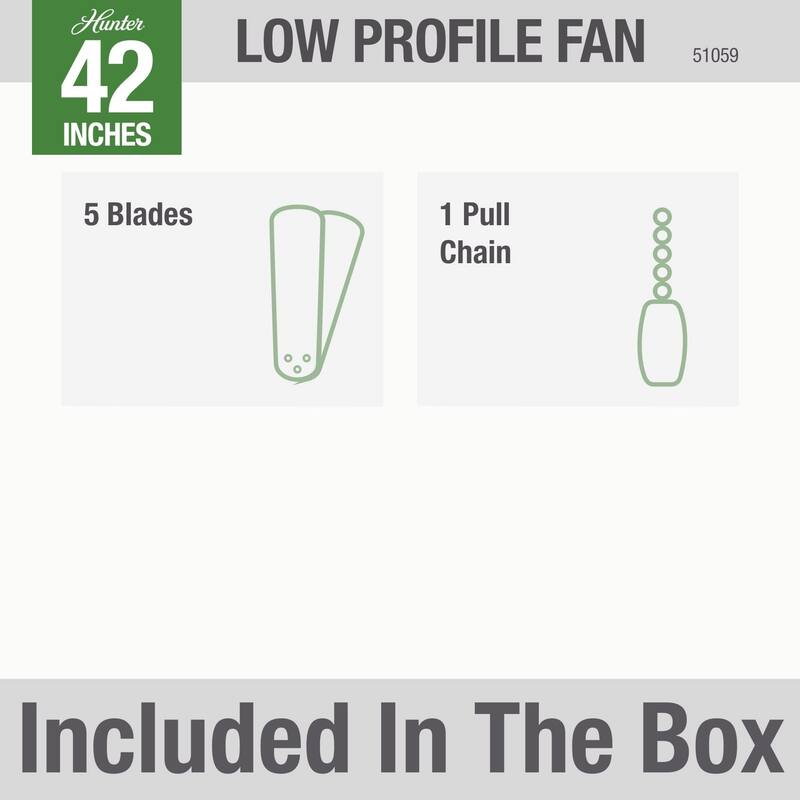Hunter Low-profile 42-inch White 5-blade Ceiling Fan