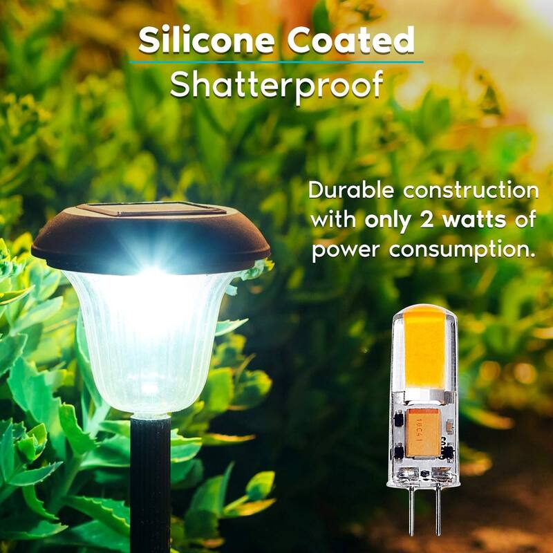 Luxrite G4 LED Bulb, 12V AC/DC, 20W Halogen T3 Equivalent, 200 Lumens, Non-Dimmable, Silicone Shatterproof (5-Pack)