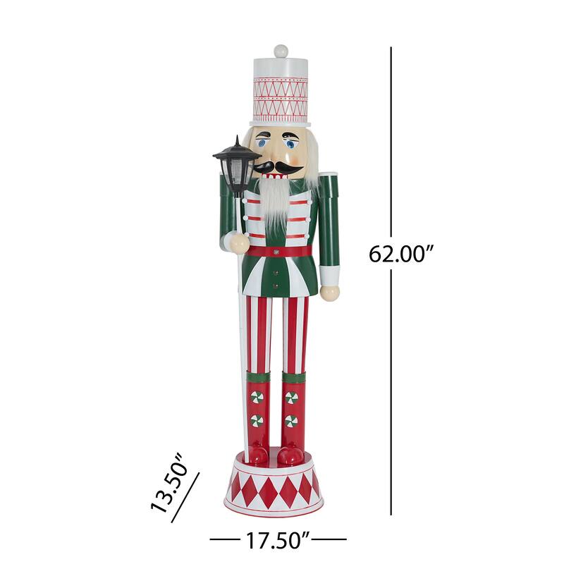 Christopher Knight Home - Jingle Classic Holiday Outdoor Iron Nutcracker Decor with Vibrant Festive Detailing