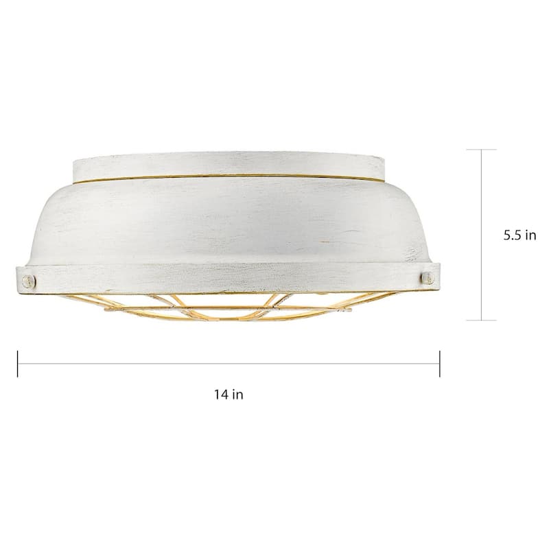 Bartlett French White Steel Flush Mount Light