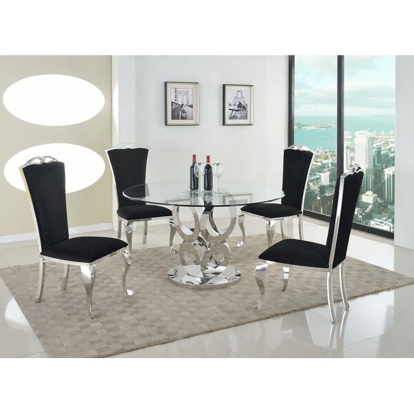 overstock round glass dining table