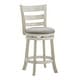 preview thumbnail 36 of 42, Verona Ladder Back Swivel Counter Height Stool by iNSPIRE Q Classic Antique White Finish-Grey Linen