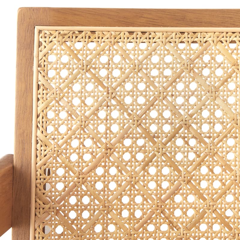 Lifestorey Velentina Solid Wood and Rattan Dining Chair (Set of 2)
