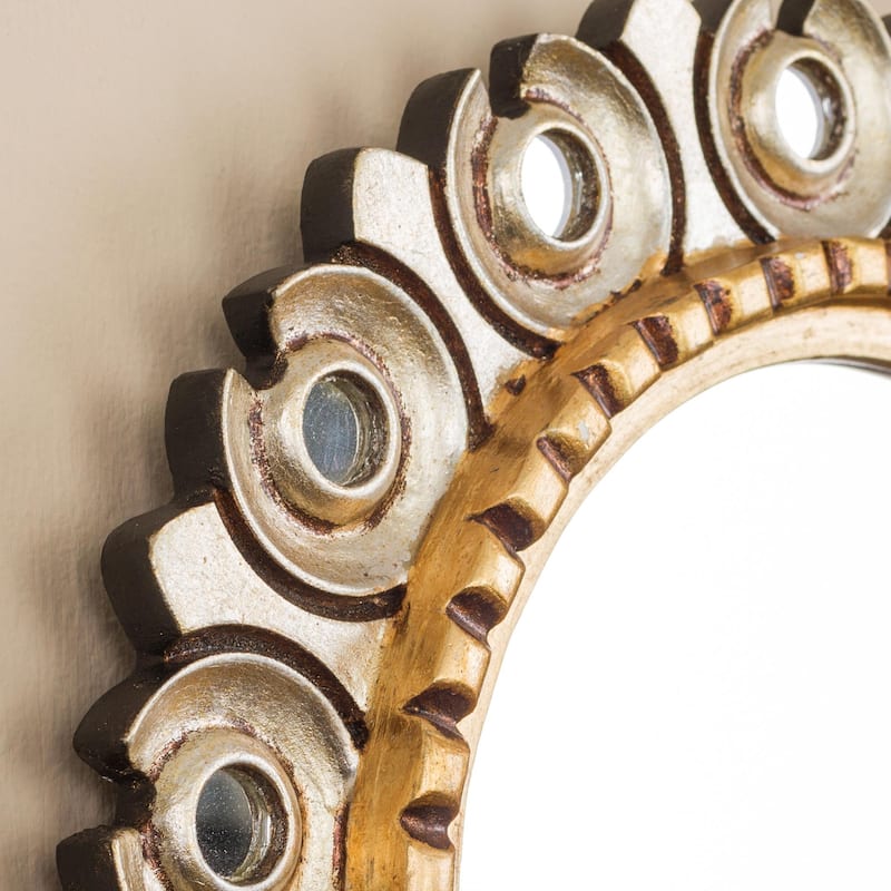 Novica Handmade Golden Fleur De Lis Mohena Wood Wall Mirrors (Pair)