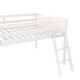 preview thumbnail 18 of 20, Full Size Low Loft Bed with Convertible Ladder, Wooden Sturdy Kids Bed Frame with Safety Guardrails for Bedroom, Grey
