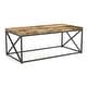 preview thumbnail 4 of 2, Coffee Table 44L Brown Reclaimed Wood Black Metal - 44' x 22' x 17'
