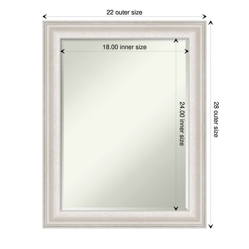 Petite Bevel Wall Mirror - Trio Oil Rubbed Bronze Frame - Trio White Wash Silver