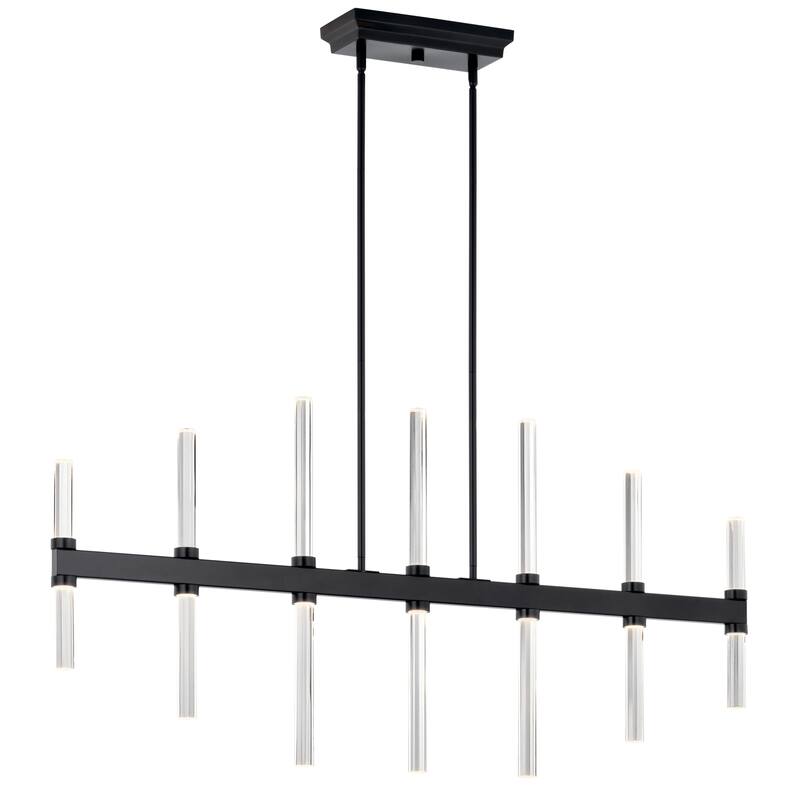 Kichler Lighting Sycara 48.25 in. 14-Light Integrated LED Linear Chandelier - Black - 48.25 in