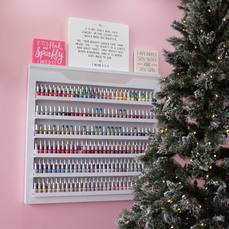 Sonoma Nail Polish Double Shelves Rack, Holds up to 360 Nail Polish Bottles, White - 41" x 43"