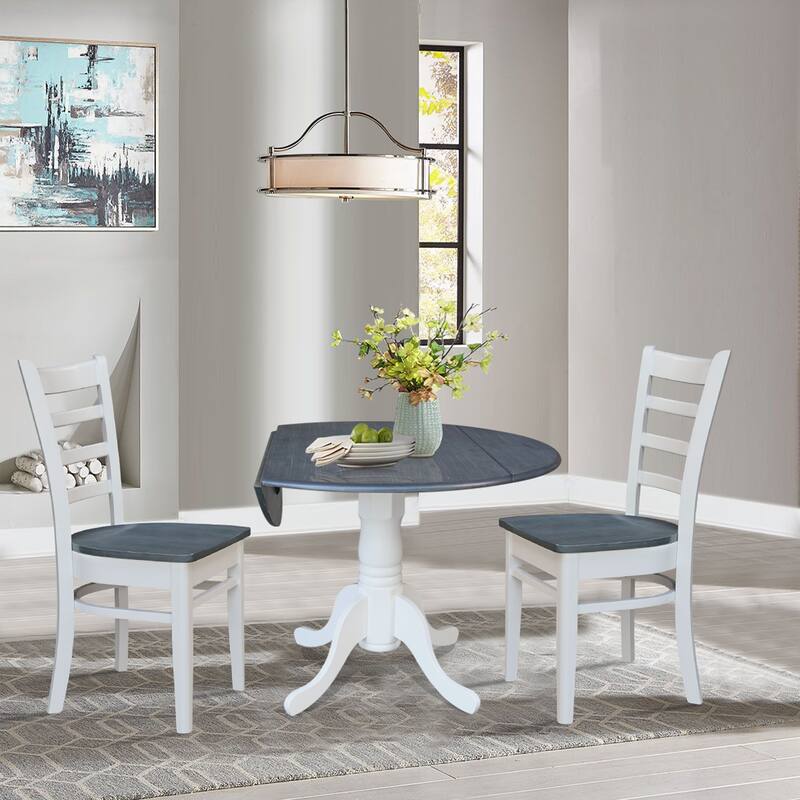 42" Dual Drop Leaf Table with Emily Side Chairs Set