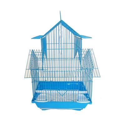 YML A1144BLU Pagoda Top Bird Cage with Removable Plastic Tray, Small - Blue