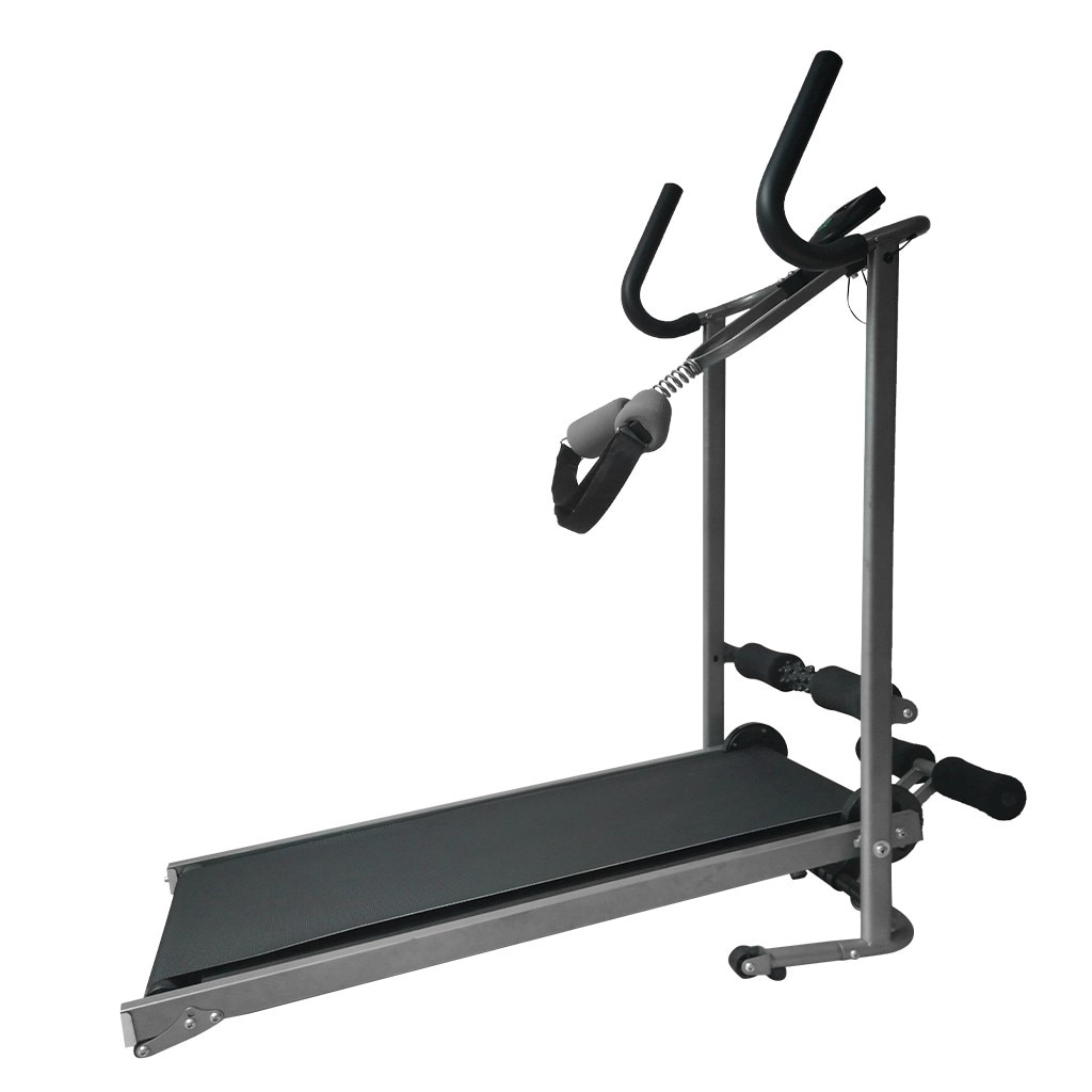 BOSCARE Non Electric Folding Treadmill Folding Shock Absorbing Mechanical Walking Machine Two Armrest Method