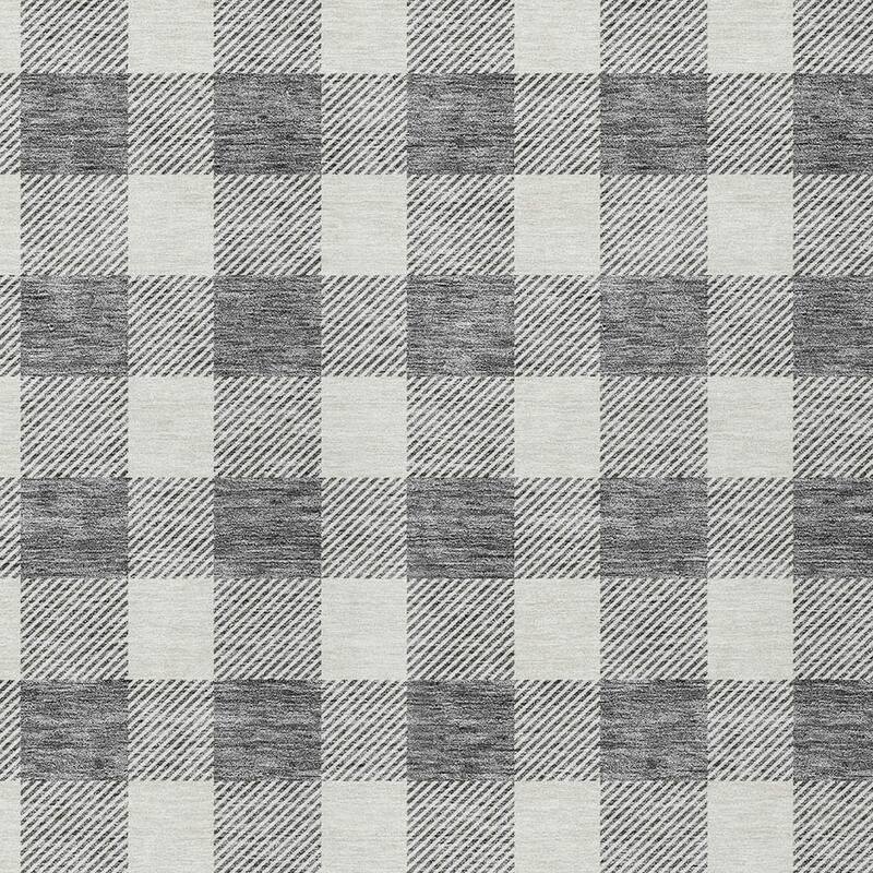 HomeRoots Plaid Transitional Rectangle Outdoor Rug