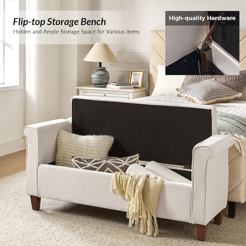 Rita 54.3'' Wide Traditional Storage Bench with 2 Pillows by HULALA HOME
