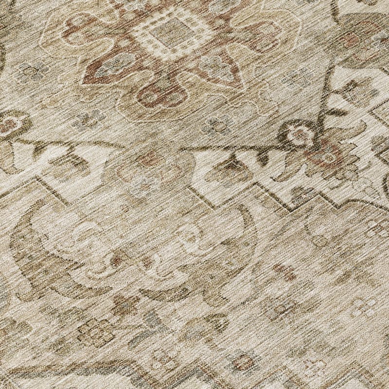 Machine Washable Indoor/Outdoor Traditional Vintage Chantille Rug