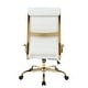 preview thumbnail 19 of 49, LeisureMod Benmar High-Back Leather Office Chair W/ Gold Frame