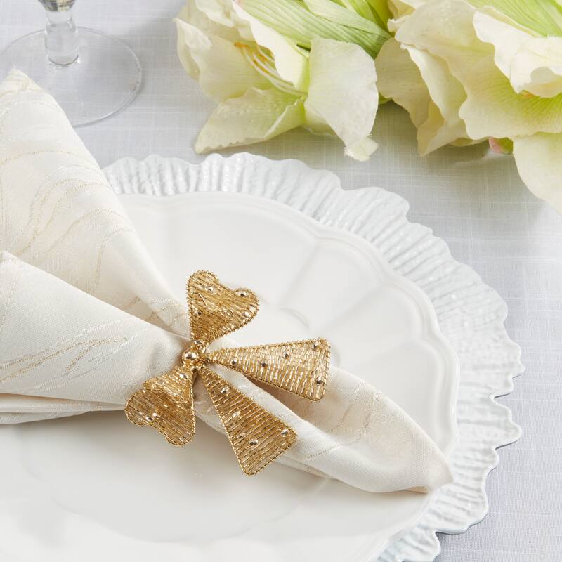 Beaded Bow Napkin Ring (Set of 4)