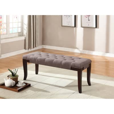 Linon Tufted Bench, Fabric
