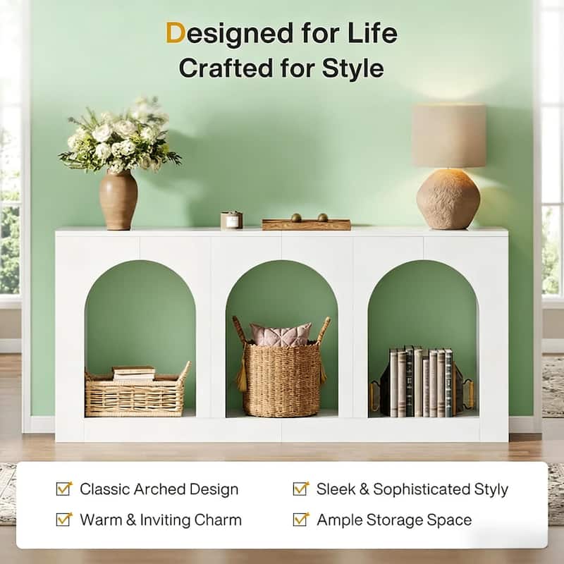 Stylish Arches Side Table, Entryway Table, Stable Console Table