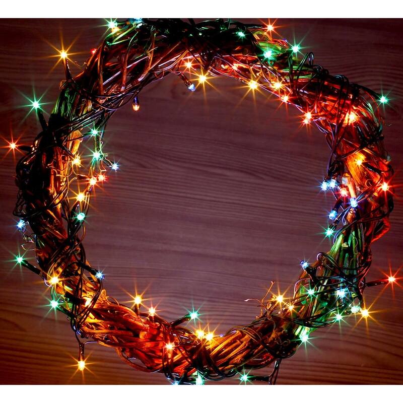 Holiday LITEUP 125 Solar Powered LED Christmas String Light - Multi-Colored (1,2 or 4 Pack)