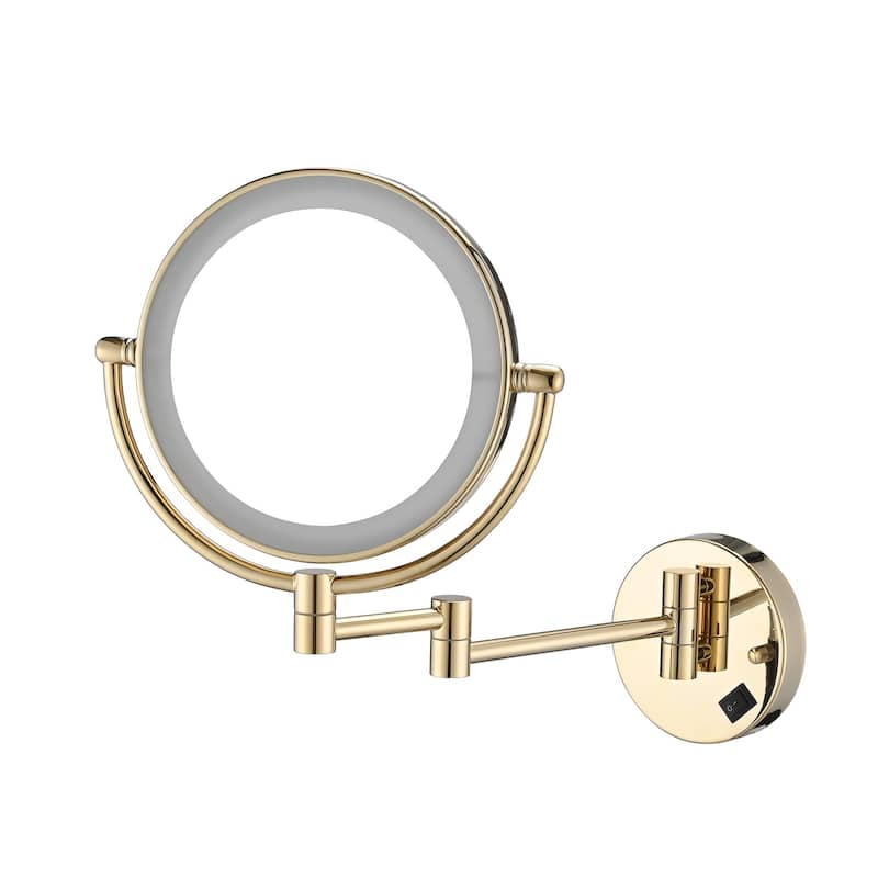 8 Inch LED Wall Mount Two-Sided Makeup Vanity Mirror,Requires Hardwiring