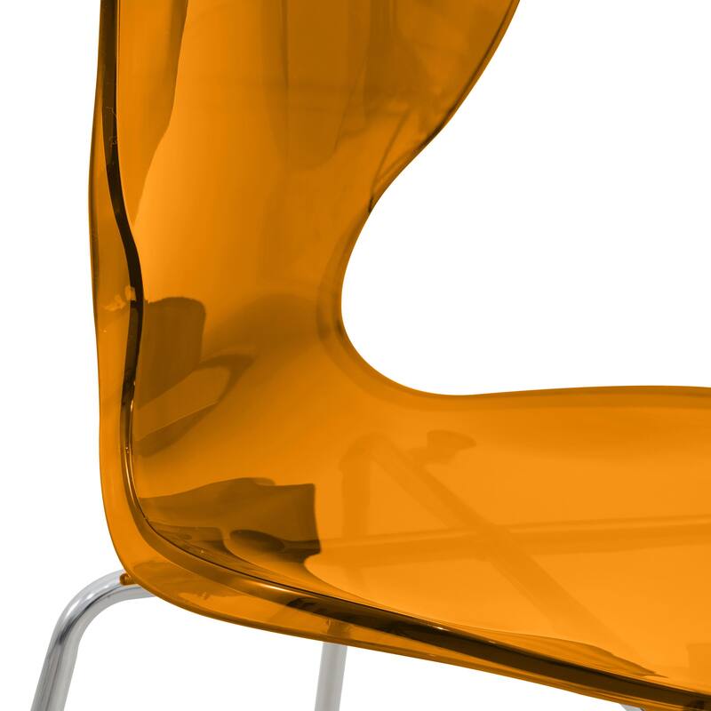 30 in. Seat Height Acrylic Plastic Barstool in Chrome Steel Frame Armless with Footrest