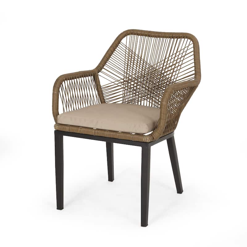 Russel Outdoor Wicker 2 Seater Chat Set by Christopher Knight Home
