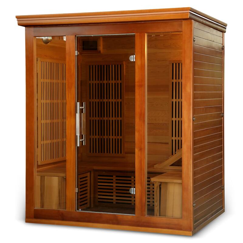 HeatWave Cedar Elite 3-4 Person Infrared Sauna with 9 Carbon Heaters