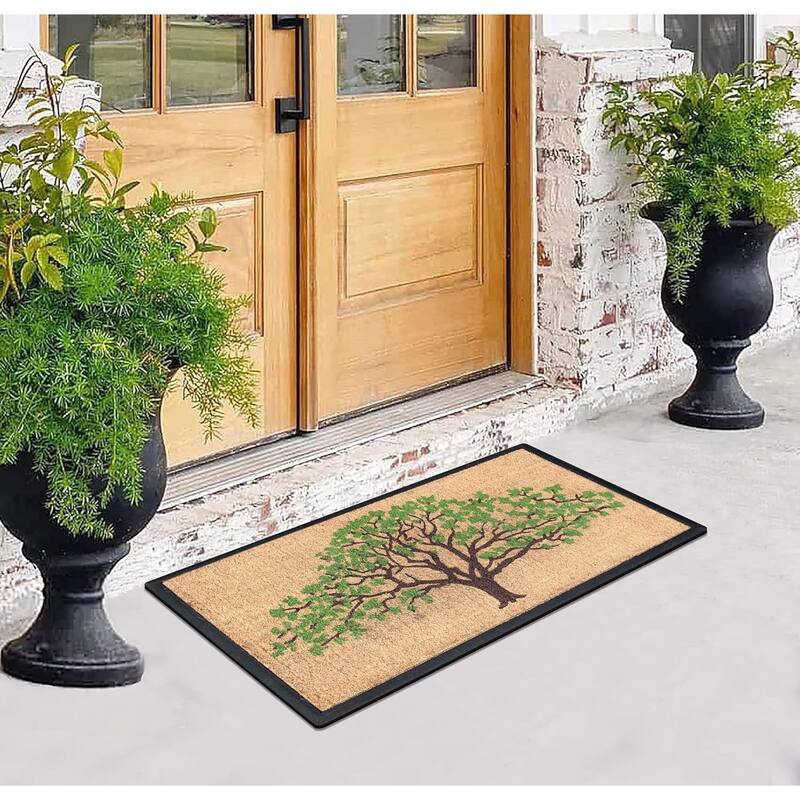 A1HC Natural Coir & Rubber Door Mat, 30x48, Thick Durable Doormats for Outdoor Entrance