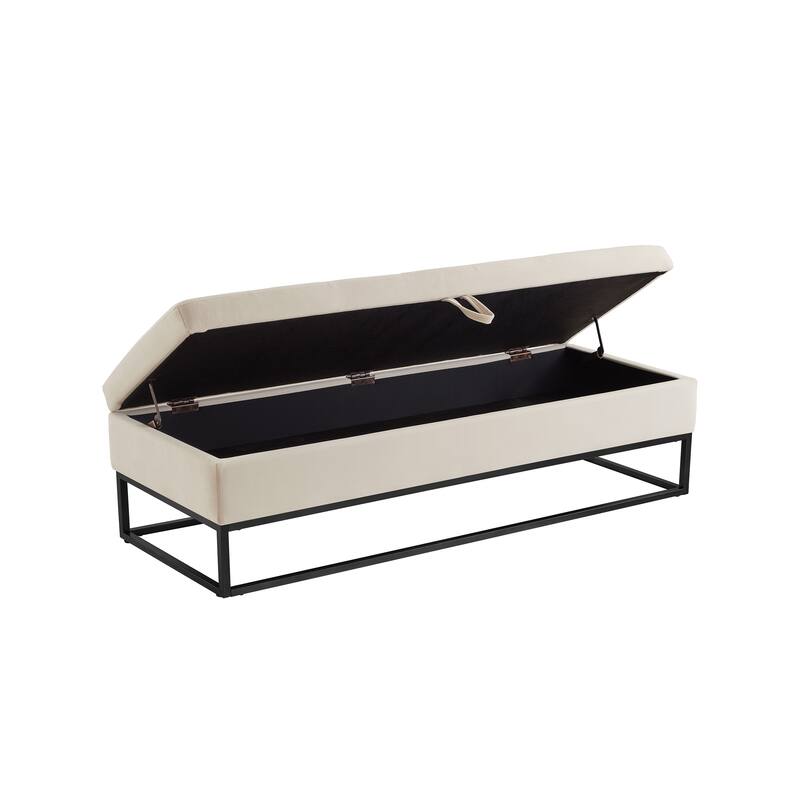 58.6" Bed Bench Metal Base with Storage