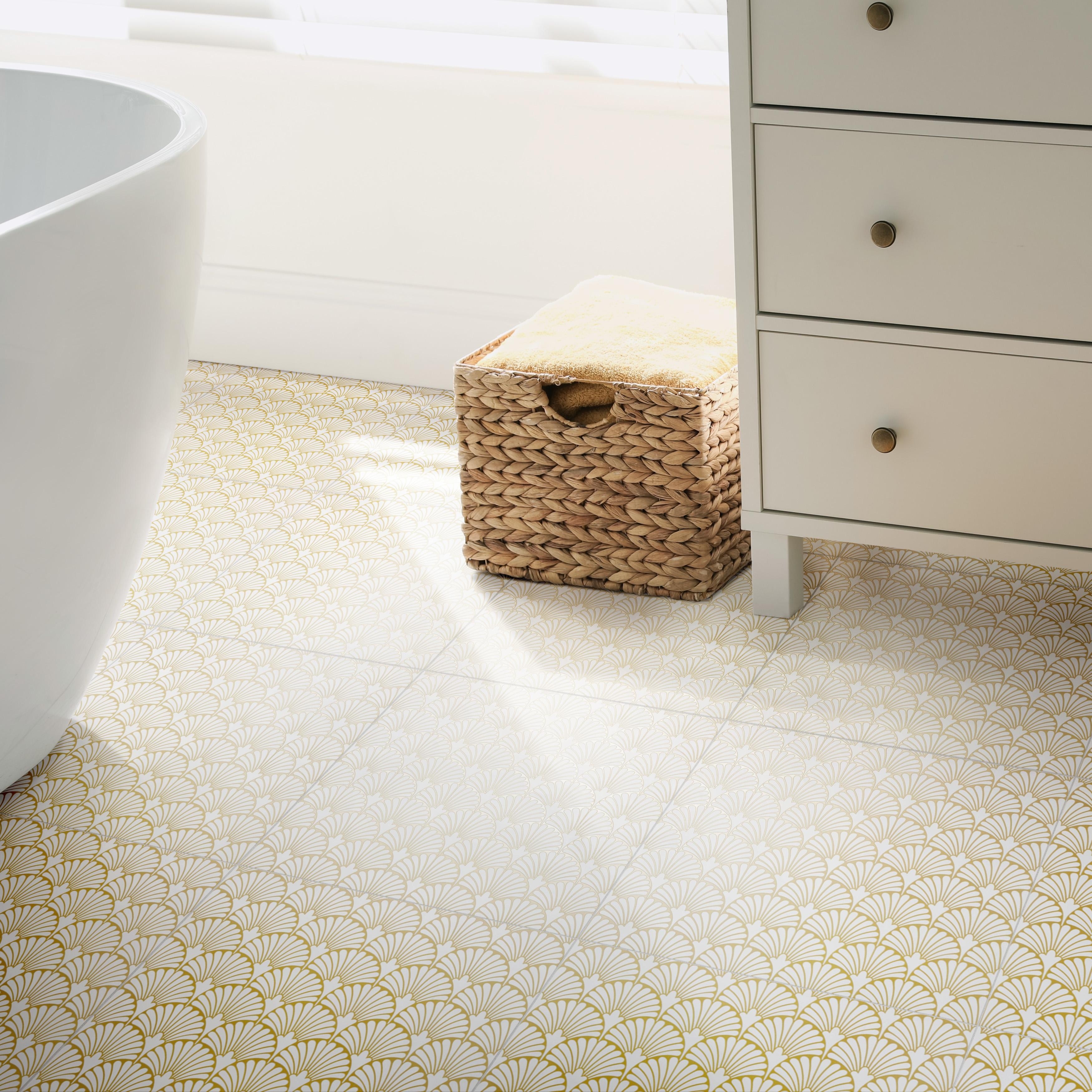Merola Tile Art Deco Manhattan White 11-3/4" x 11-3/4" Porcelain Floor and Wall Tile