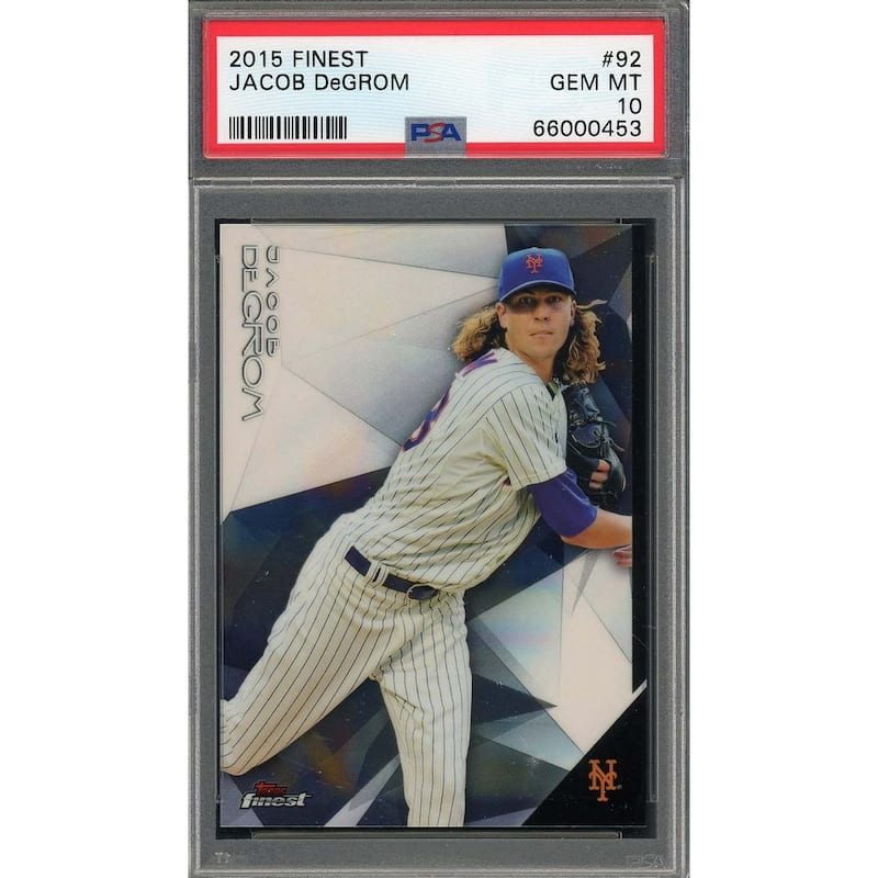 Jacob deGrom 2015 Topps Finest Baseball Card #92 Graded PSA 10 - 8'6" x 11'6"
