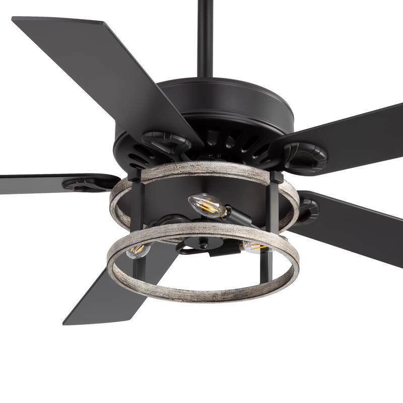 52" Reversible 5-Blade Caged Ceiling Fan with Light and Remote