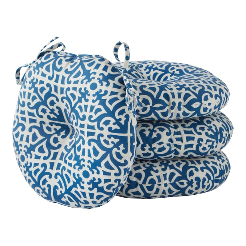 Indigo 15-inch Round Outdoor Bistro Chair Cushions (Set of 4)