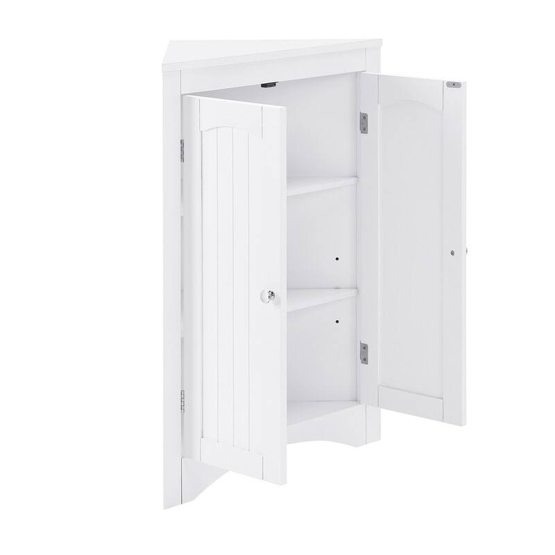 Free Standing Corner Cabinet With Doors and Shelves