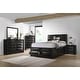 preview thumbnail 1 of 48, Briana Black Storage Platform Bedroom Set California King - 4 Piece
