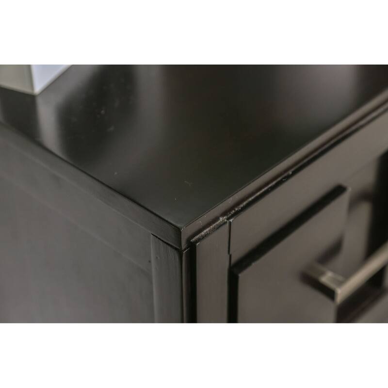Wooden Nightstand with 2 Dovetail Drawers, Large Capacity Bedroom Storage Cabinet, Coffee Table with Nickel Bar Pull