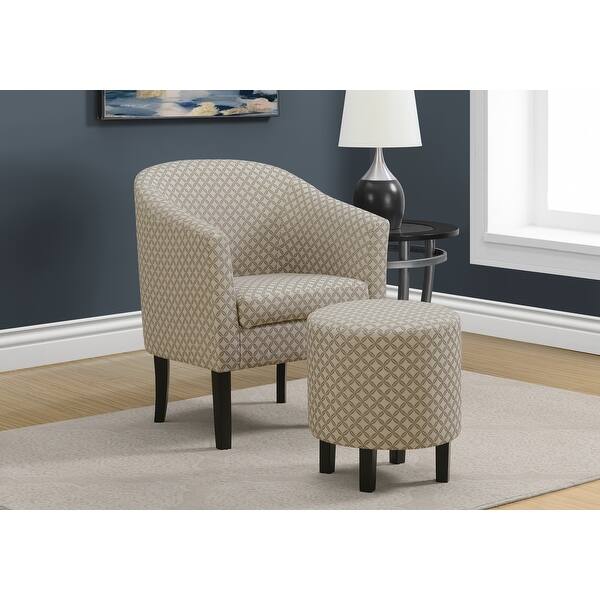 Shop 2 Piece Taupe Trellis Accent Chair And Ottoman Set 32 5 Overstock 29905410