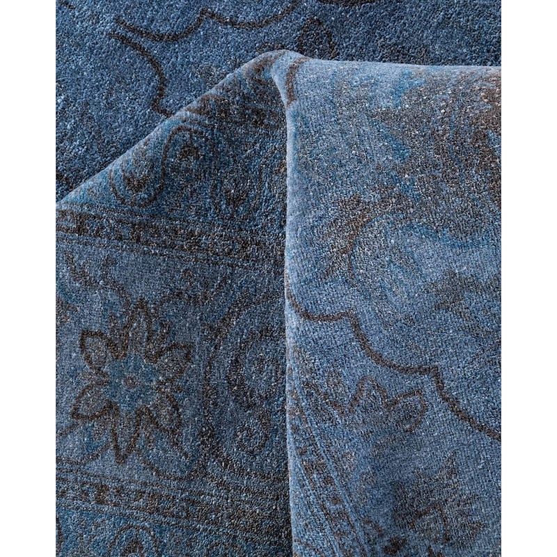 Fine Vibrance, One-of-a-Kind Hand-Knotted Area Rug - Gray, 6' 2" x 8' 10" - 6' 2" x 8' 10"