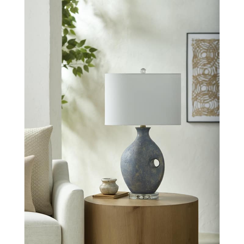 Livabliss Haria Traditional Accent Table Lamp - 26"H x 10"W x 15"D - Blue