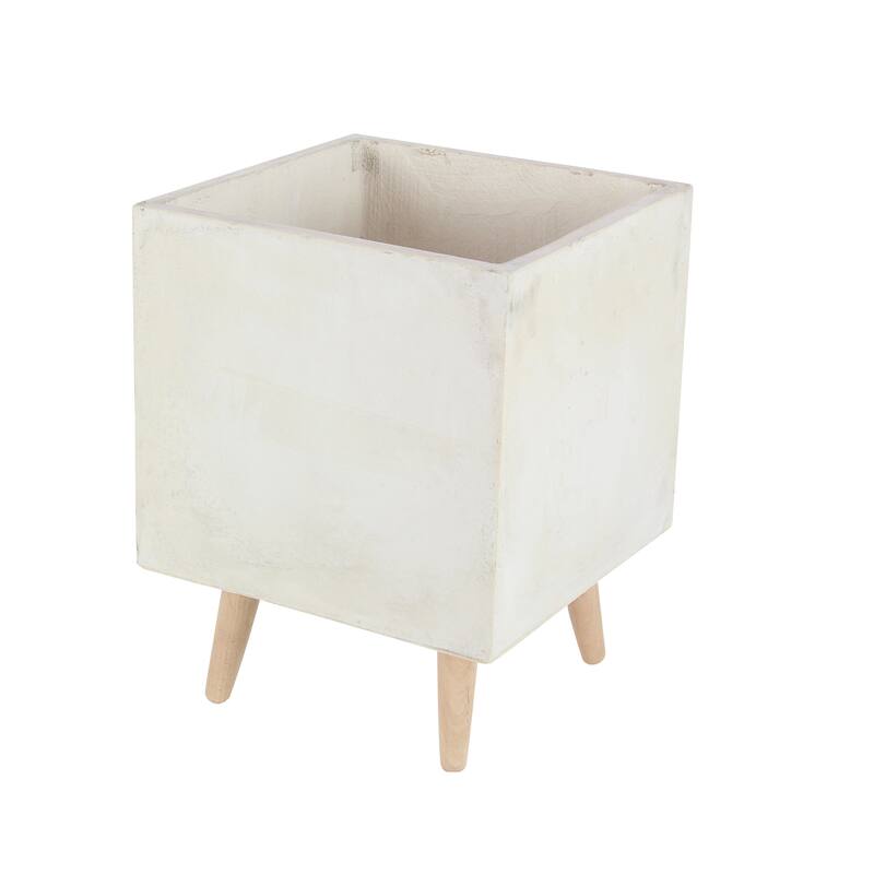 White Light Grey or Grey Fiber Clay Boho Modern Planter Pot (Set of 2) - S/2 15", 18"H