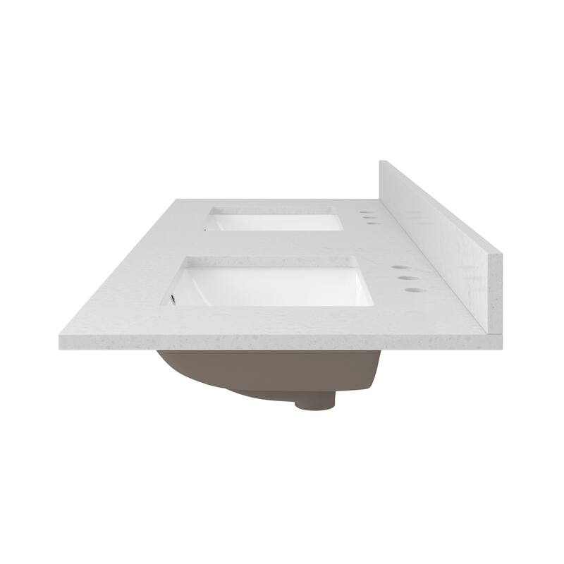 CRAFT + MAIN QZ61228R 61" Quartz Vanity Top with Backsplash and
